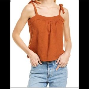 Madewell Crosshatch Tie-Strap Tank Top NEW